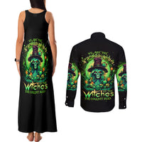 Witch Skull Couples Matching Tank Maxi Dress and Long Sleeve Button Shirt We Are The Granddaughters Of The Witches - Wonder Print Shop