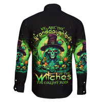 Witch Skull Family Matching Off Shoulder Short Dress and Hawaiian Shirt We Are The Granddaughters Of The Witches - Wonder Print Shop