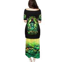 Witch Skull Family Matching Puletasi Dress and Hawaiian Shirt We Are The Granddaughters Of The Witches - Wonder Print Shop