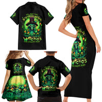 Witch Skull Family Matching Short Sleeve Bodycon Dress and Hawaiian Shirt We Are The Granddaughters Of The Witches - Wonder Print Shop