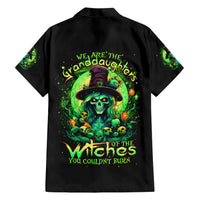 Witch Skull Family Matching Short Sleeve Bodycon Dress and Hawaiian Shirt We Are The Granddaughters Of The Witches - Wonder Print Shop