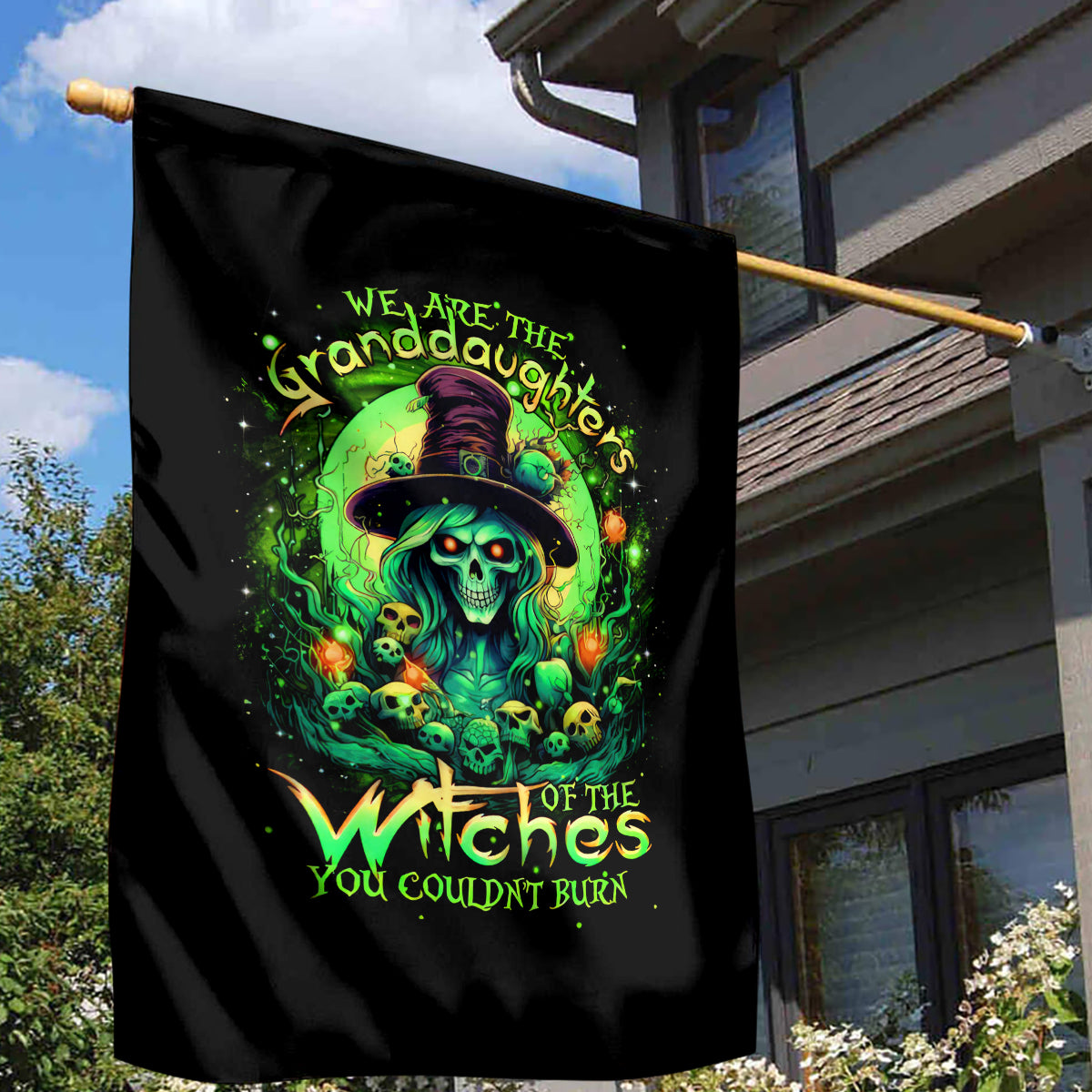 Witch Skull Garden Flag We Are The Granddaughters Of The Witches - Wonder Print Shop