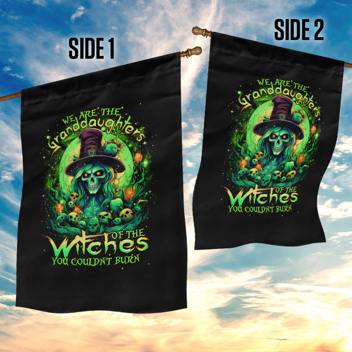 Witch Skull Garden Flag We Are The Granddaughters Of The Witches - Wonder Print Shop