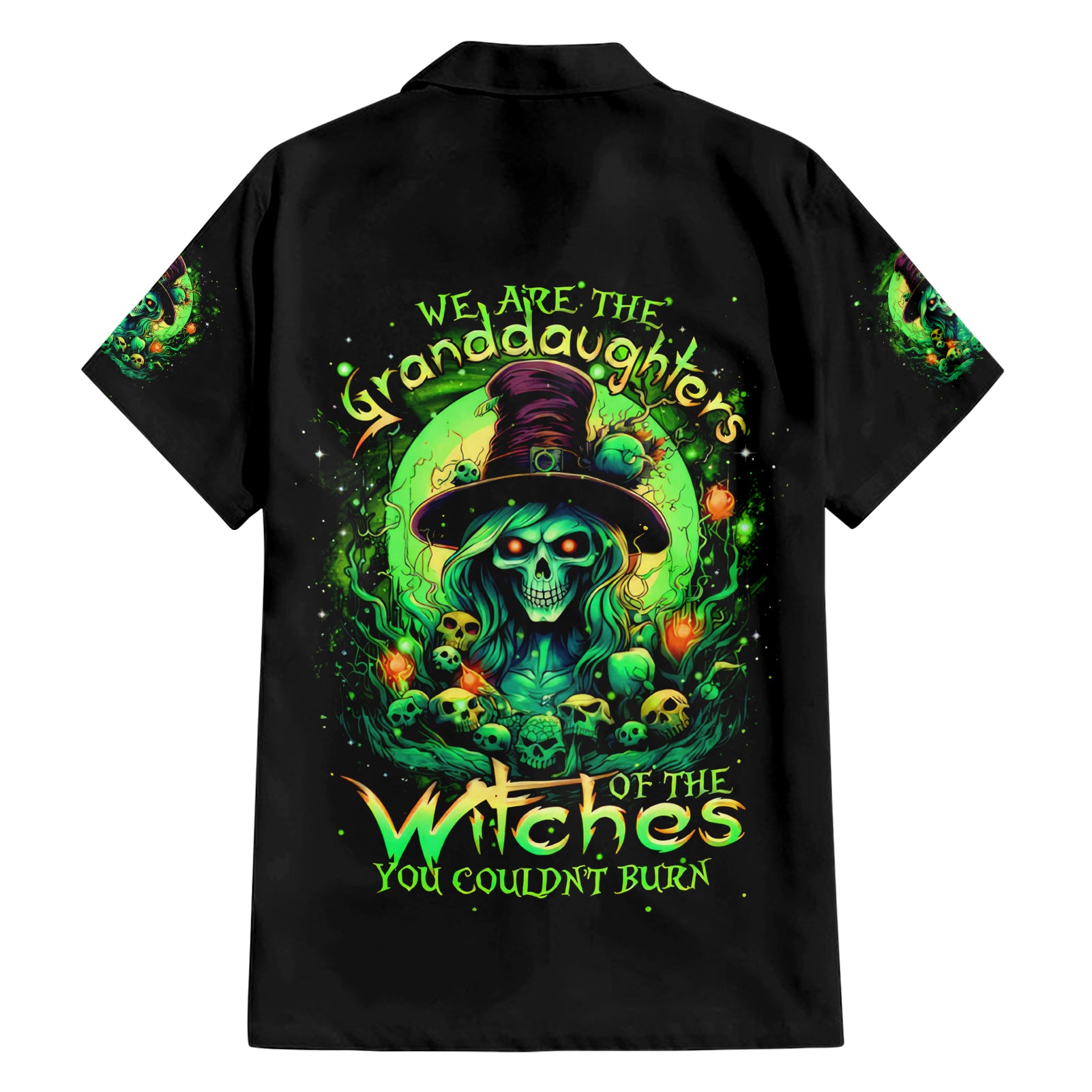 Witch Skull Hawaiian Shirt We Are The Granddaughters Of The Witches - Wonder Print Shop