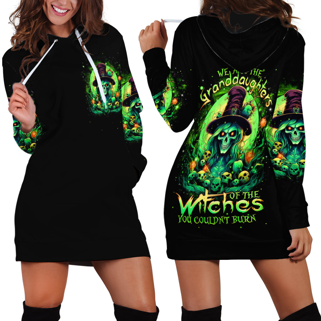 Witch Skull Hoodie Dress We Are The Granddaughters Of The Witches - Wonder Print Shop