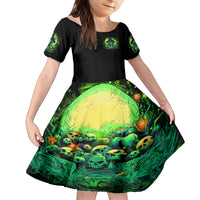 Witch Skull Kid Short Sleeve Dress We Are The Granddaughters Of The Witches - Wonder Print Shop