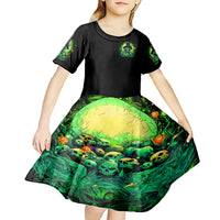 Witch Skull Kid Short Sleeve Dress We Are The Granddaughters Of The Witches - Wonder Print Shop