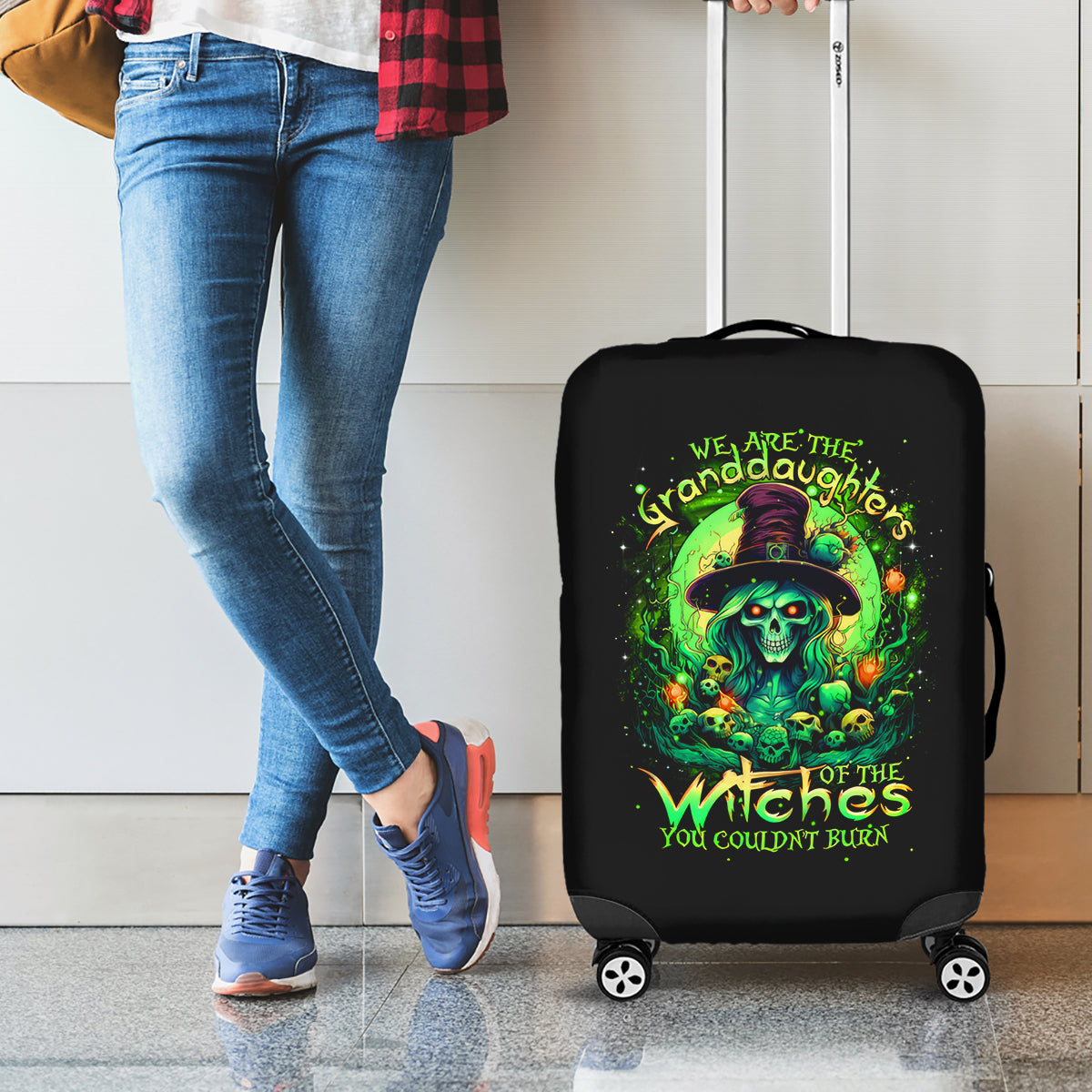 Witch Skull Luggage Cover We Are The Granddaughters Of The Witches - Wonder Print Shop
