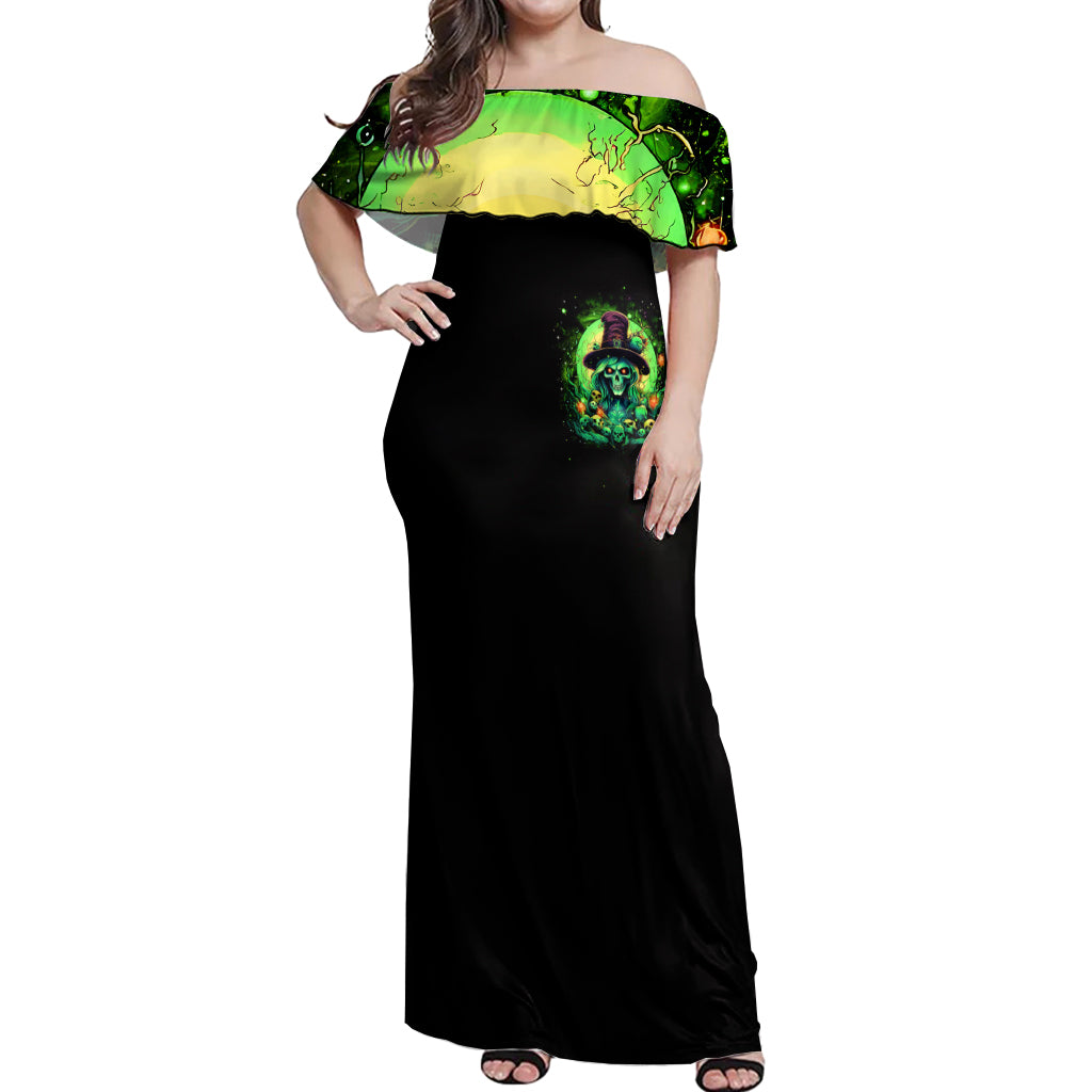 Witch Skull Off Shoulder Maxi Dress We Are The Granddaughters Of The Witches - Wonder Print Shop