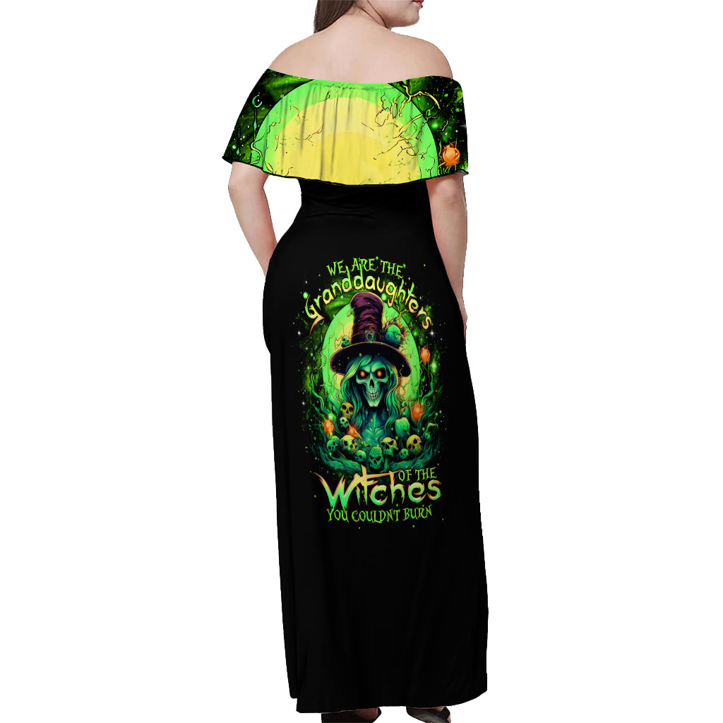 Witch Skull Off Shoulder Maxi Dress We Are The Granddaughters Of The Witches - Wonder Print Shop