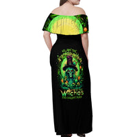 Witch Skull Off Shoulder Maxi Dress We Are The Granddaughters Of The Witches - Wonder Print Shop