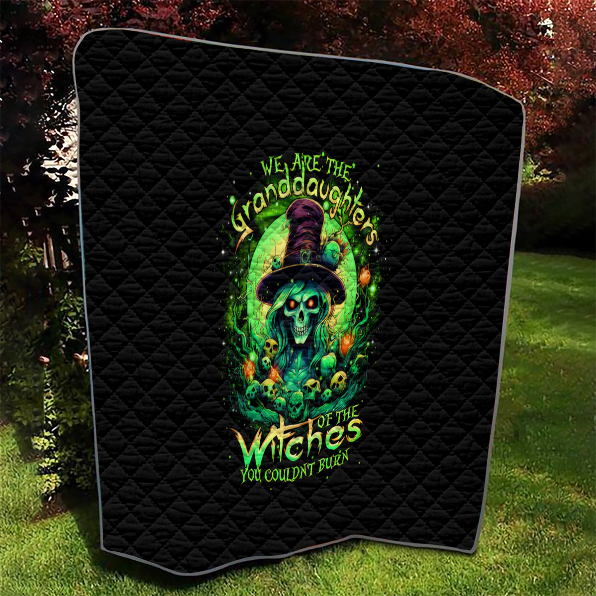 Witch Skull Quilt We Are The Granddaughters Of The Witches - Wonder Print Shop