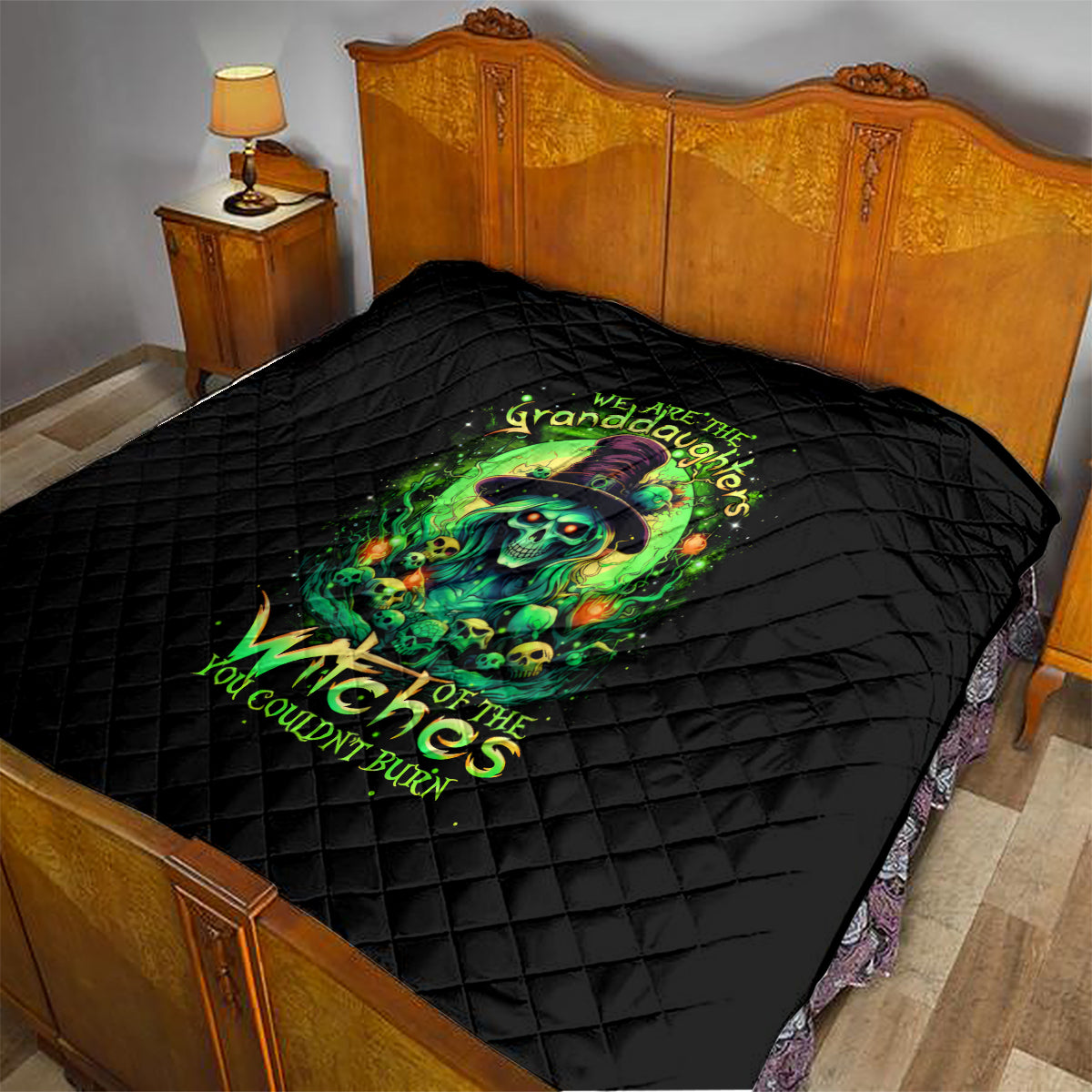 Witch Skull Quilt We Are The Granddaughters Of The Witches - Wonder Print Shop