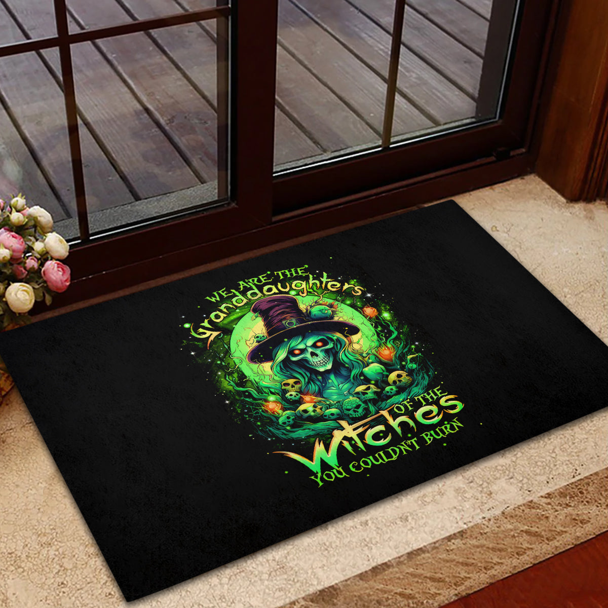 Witch Skull Rubber Doormat We Are The Granddaughters Of The Witches - Wonder Print Shop