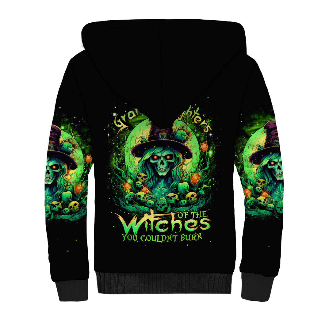 Witch Skull Sherpa Hoodie We Are The Granddaughters Of The Witches - Wonder Print Shop