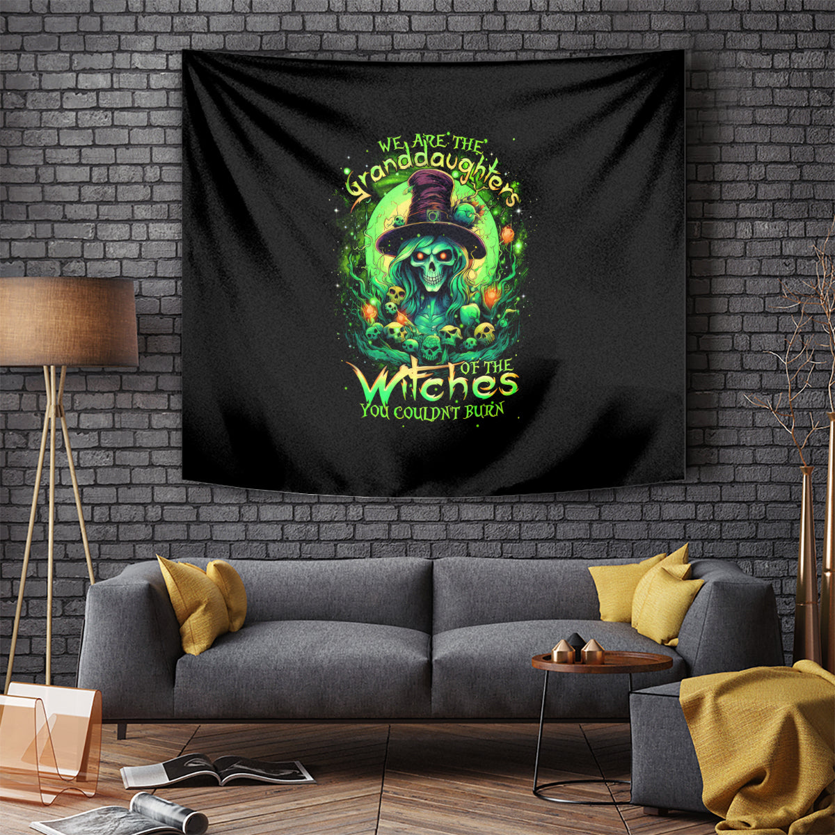 Witch Skull Tapestry We Are The Granddaughters Of The Witches - Wonder Print Shop