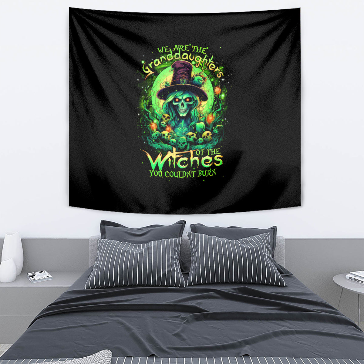 Witch Skull Tapestry We Are The Granddaughters Of The Witches - Wonder Print Shop