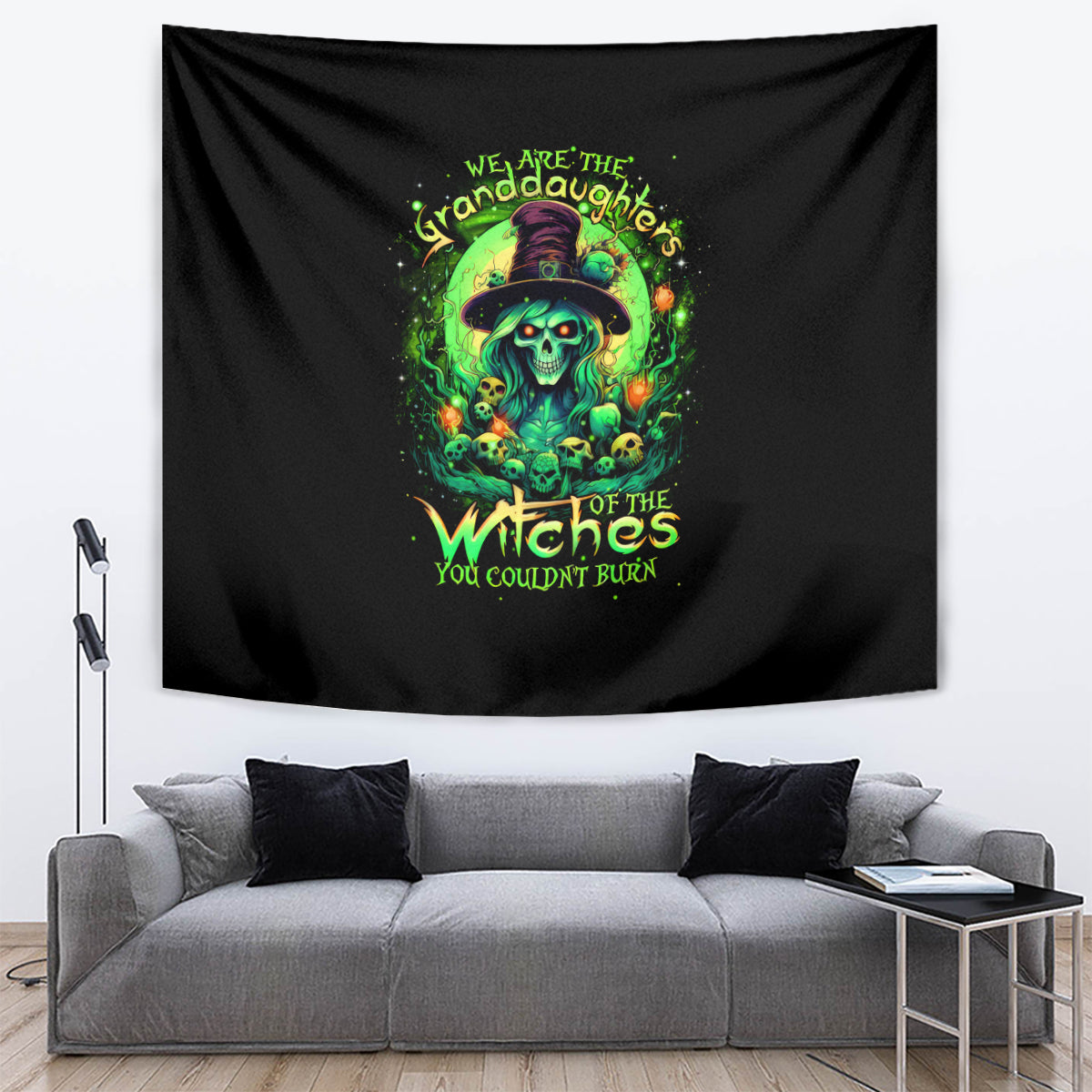 Witch Skull Tapestry We Are The Granddaughters Of The Witches - Wonder Print Shop