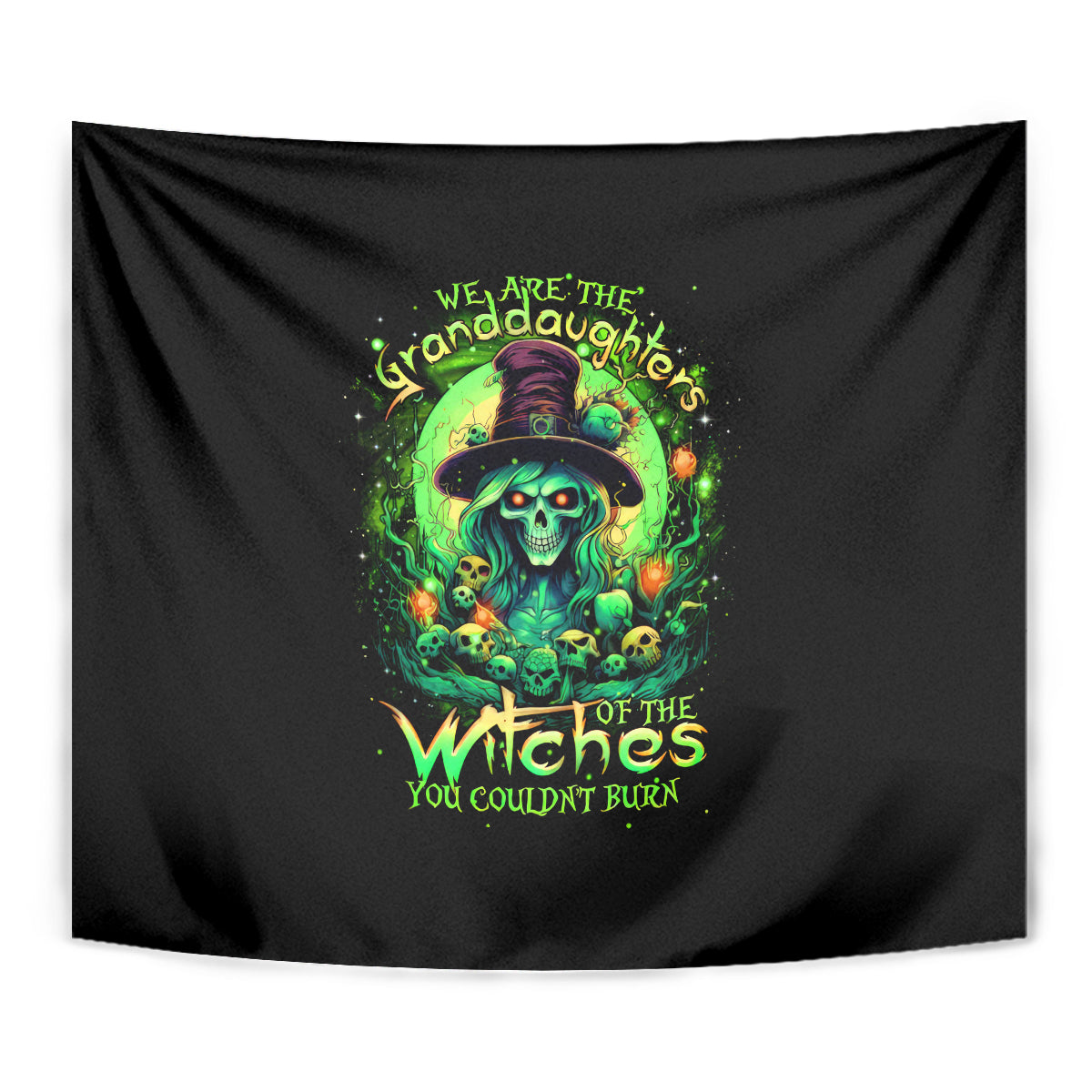 Witch Skull Tapestry We Are The Granddaughters Of The Witches - Wonder Print Shop