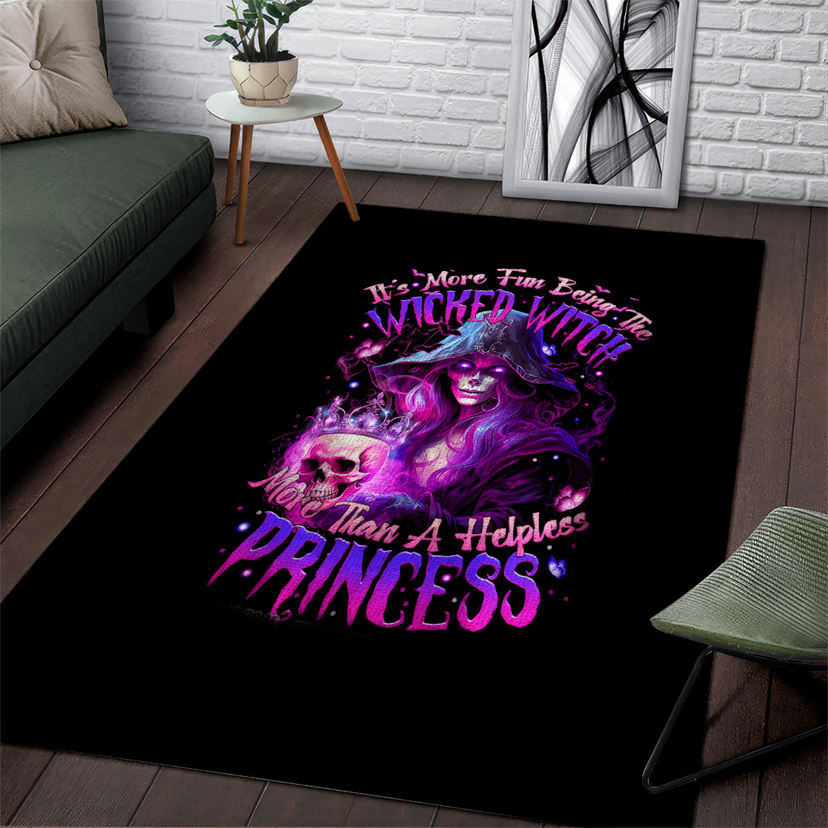 Witch Skull Area Rug It's More Fun Being The Wicked Witch - Wonder Print Shop