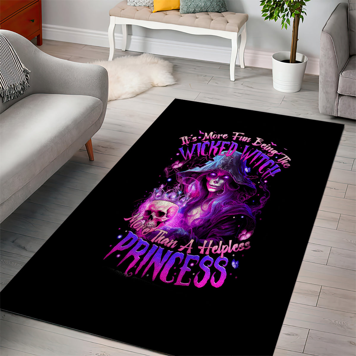 Witch Skull Area Rug It's More Fun Being The Wicked Witch - Wonder Print Shop