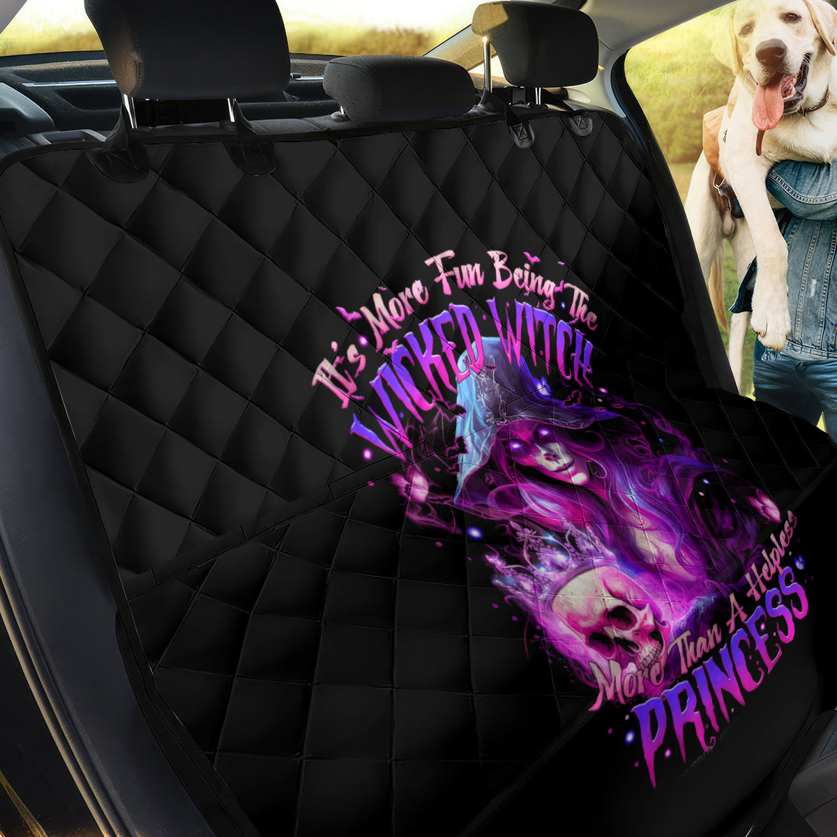 Witch Skull Back Car Seat Cover It's More Fun Being The Wicked Witch - Wonder Print Shop