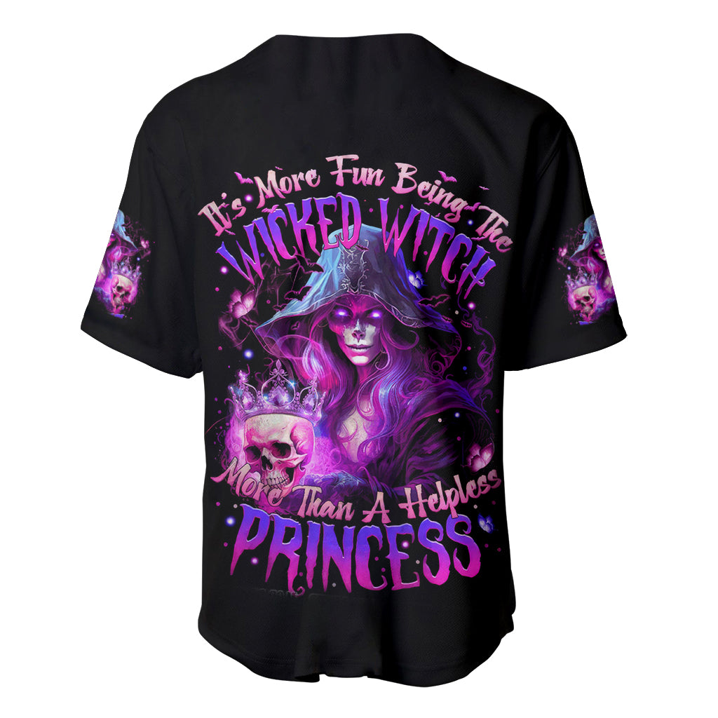 Witch Skull Baseball Jersey It's More Fun Being The Wicked Witch - Wonder Print Shop