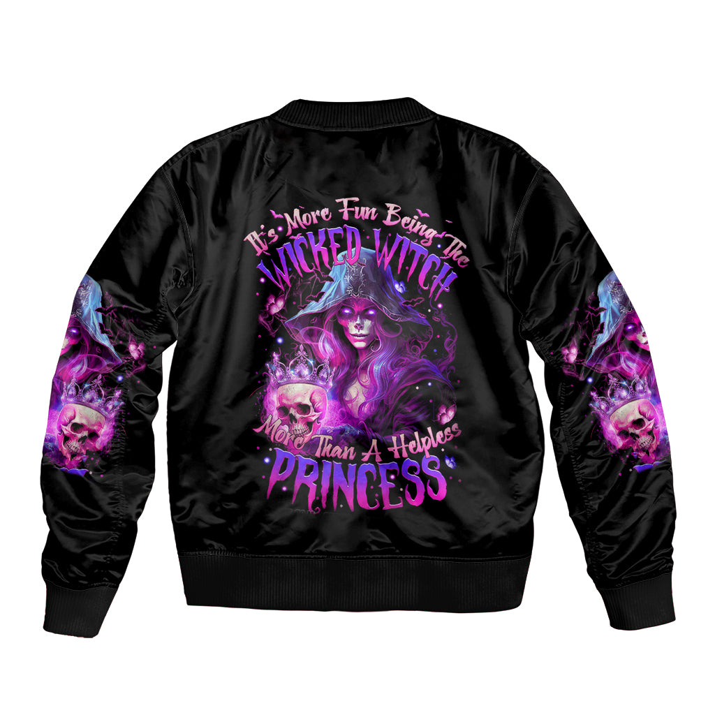 Witch Skull Bomber Jacket It's More Fun Being The Wicked Witch - Wonder Print Shop