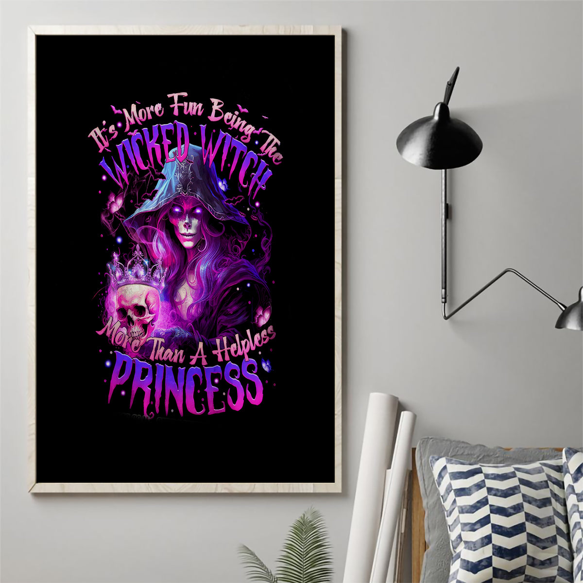 Witch Skull Canvas Wall Art It's More Fun Being The Wicked Witch - Wonder Print Shop