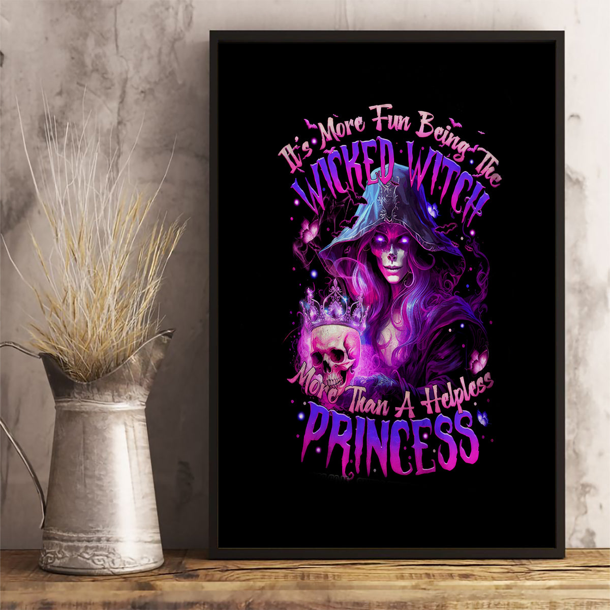 Witch Skull Canvas Wall Art It's More Fun Being The Wicked Witch - Wonder Print Shop