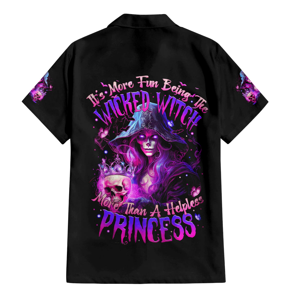 Witch Skull Family Matching Mermaid Dress and Hawaiian Shirt It's More Fun Being The Wicked Witch - Wonder Print Shop