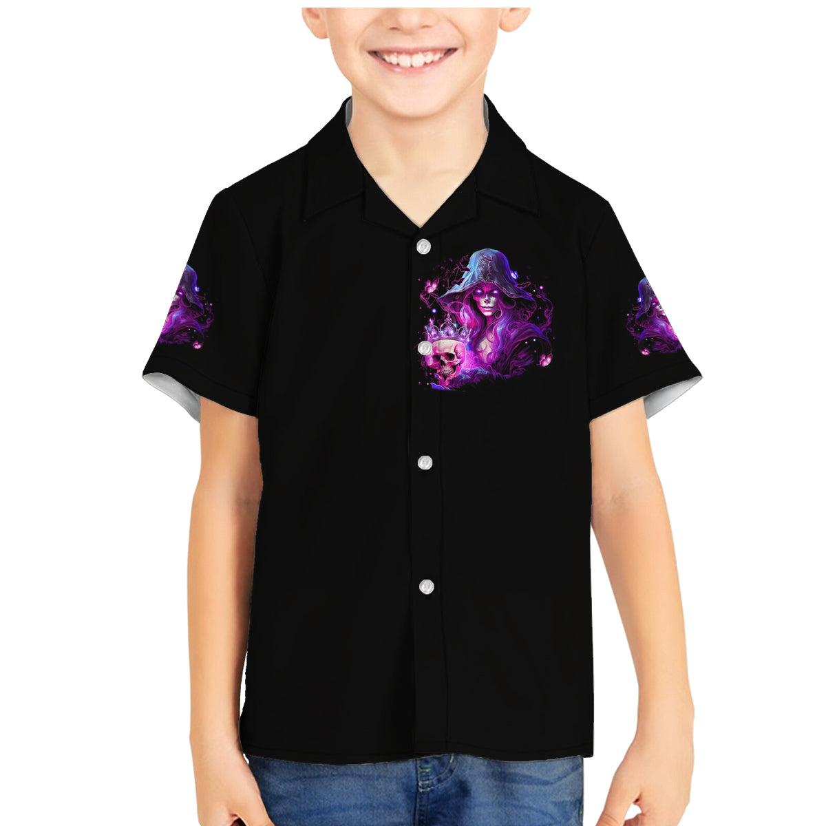 Witch Skull Family Matching Mermaid Dress and Hawaiian Shirt It's More Fun Being The Wicked Witch - Wonder Print Shop