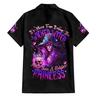 Witch Skull Family Matching Off Shoulder Long Sleeve Dress and Hawaiian Shirt It's More Fun Being The Wicked Witch - Wonder Print Shop