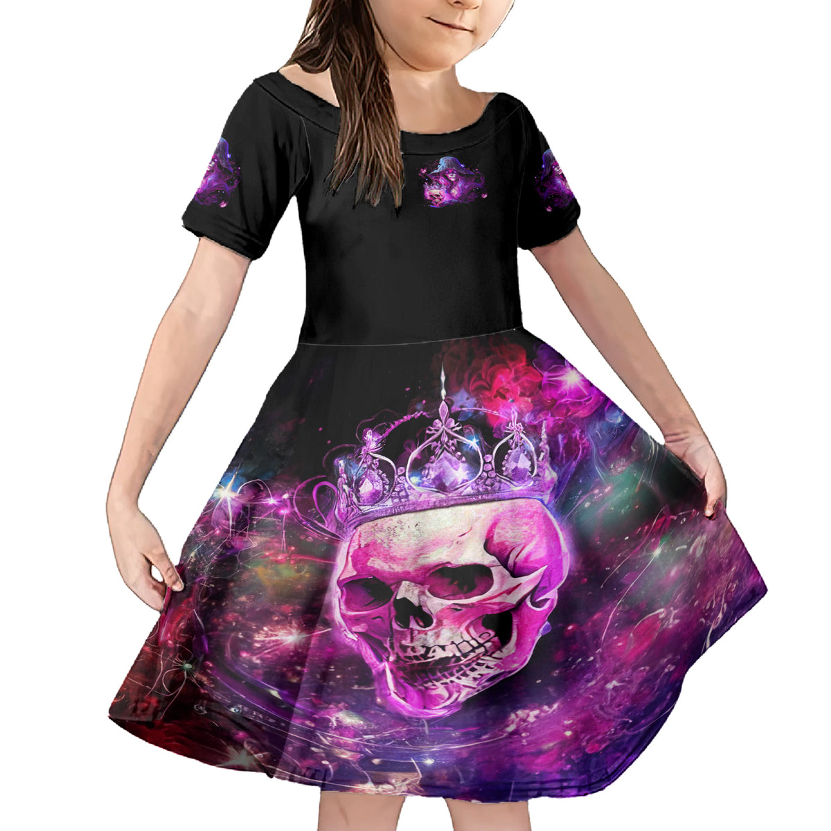 Witch Skull Family Matching Short Sleeve Bodycon Dress and Hawaiian Shirt It's More Fun Being The Wicked Witch - Wonder Print Shop