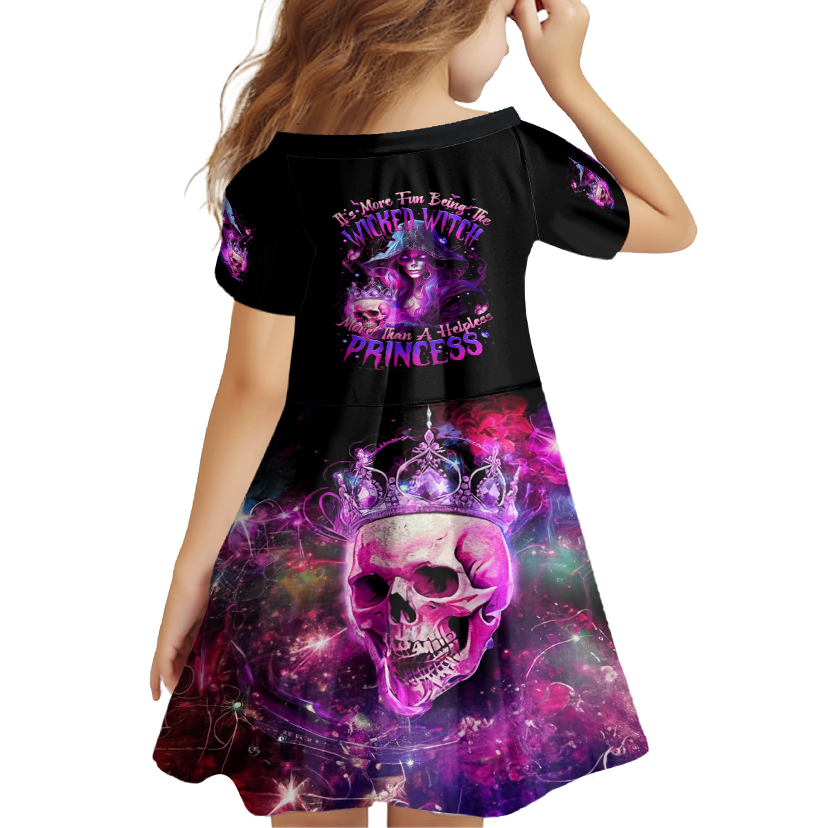 Witch Skull Family Matching Tank Maxi Dress and Hawaiian Shirt It's More Fun Being The Wicked Witch - Wonder Print Shop