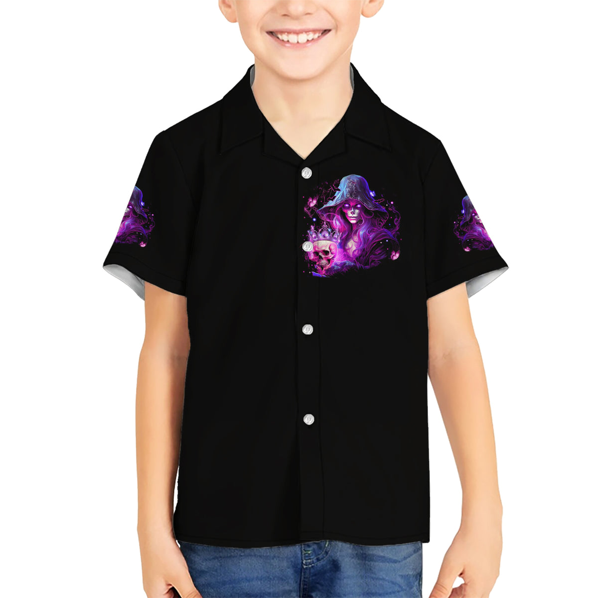 Witch Skull Kid Hawaiian Shirt It's More Fun Being The Wicked Witch - Wonder Print Shop