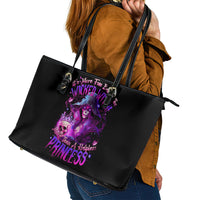 Witch Skull Leather Tote Bag It's More Fun Being The Wicked Witch - Wonder Print Shop
