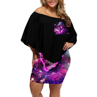 Witch Skull Off Shoulder Short Dress It's More Fun Being The Wicked Witch - Wonder Print Shop