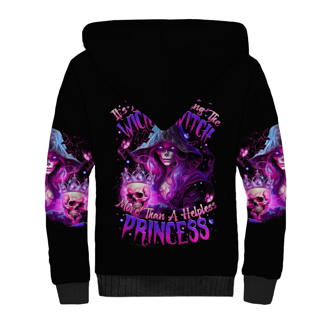 Witch Skull Sherpa Hoodie It's More Fun Being The Wicked Witch - Wonder Print Shop