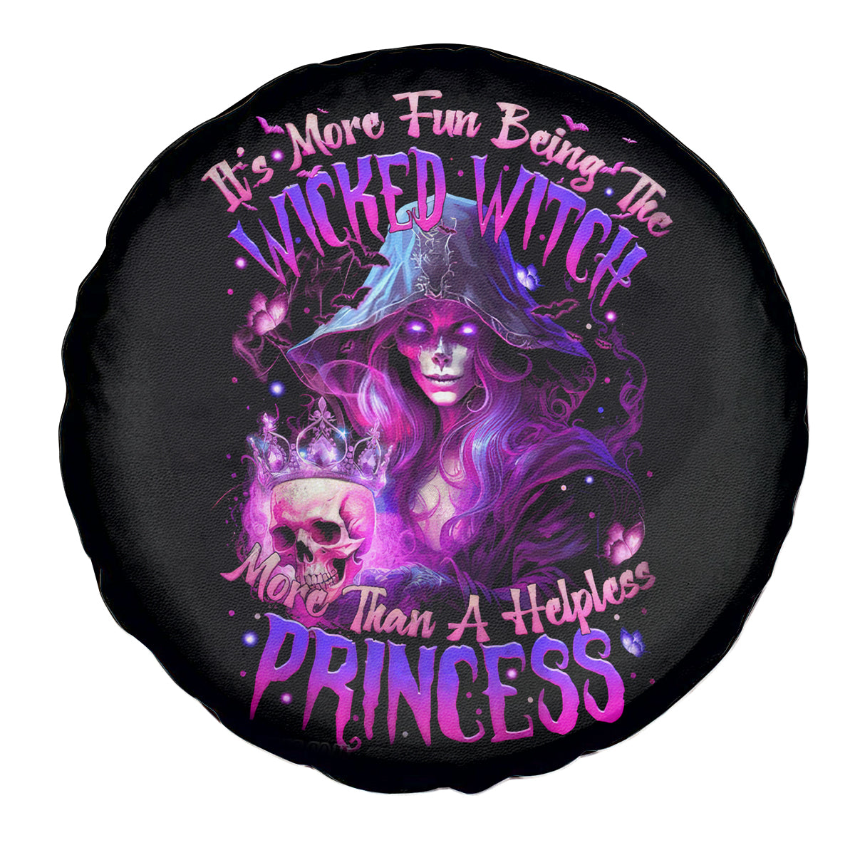 Witch Skull Spare Tire Cover It's More Fun Being The Wicked Witch - Wonder Print Shop