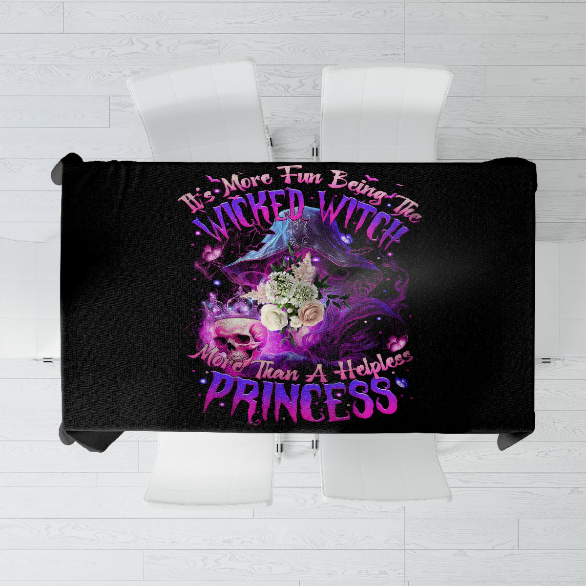 Witch Skull Tablecloth It's More Fun Being The Wicked Witch - Wonder Print Shop