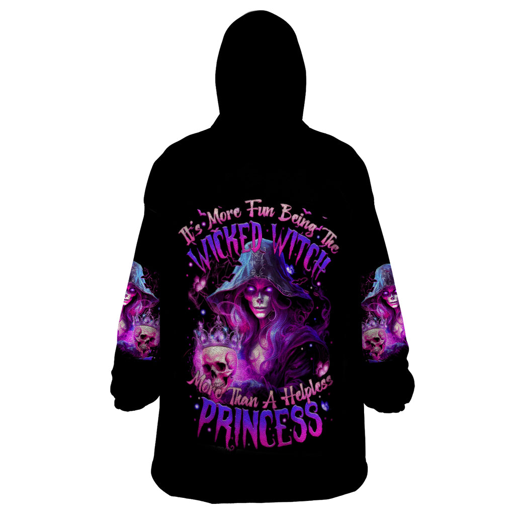 Witch Skull Wearable Blanket Hoodie It's More Fun Being The Wicked Witch - Wonder Print Shop