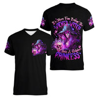 Witch Skull Women V Neck T Shirt It's More Fun Being The Wicked Witch - Wonder Print Shop