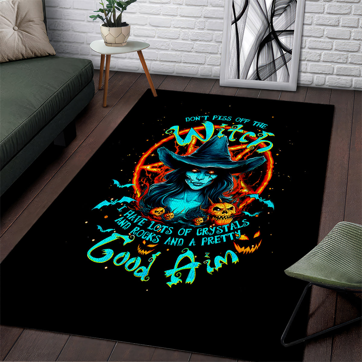 Witch Skull Area Rug Don't Pss Off The Witch - Wonder Print Shop