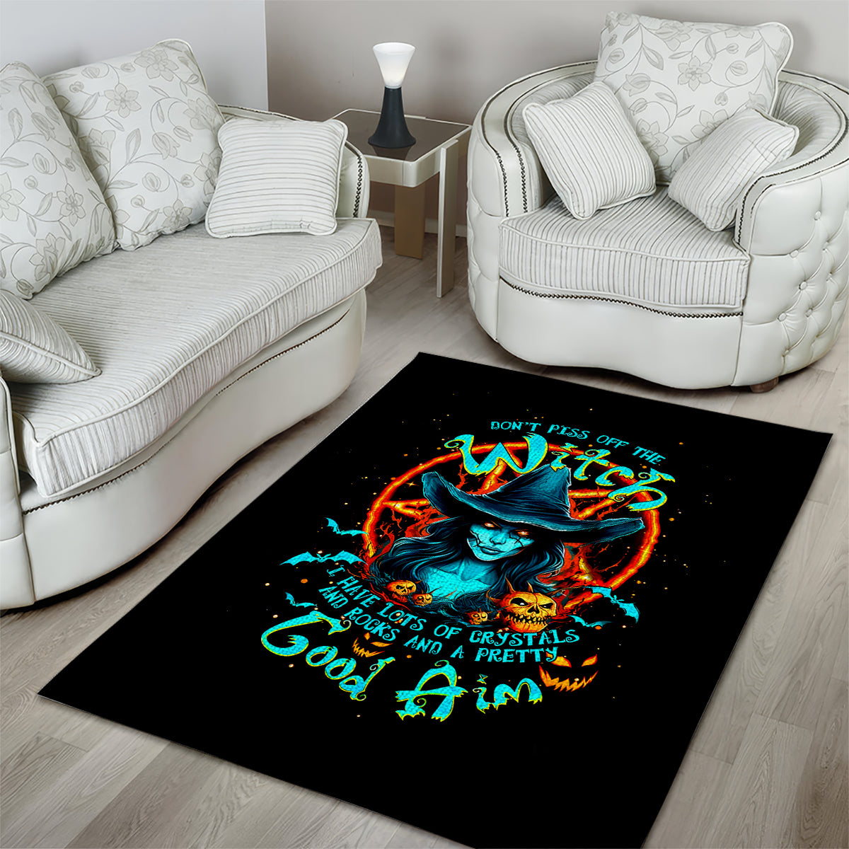 Witch Skull Area Rug Don't Pss Off The Witch - Wonder Print Shop