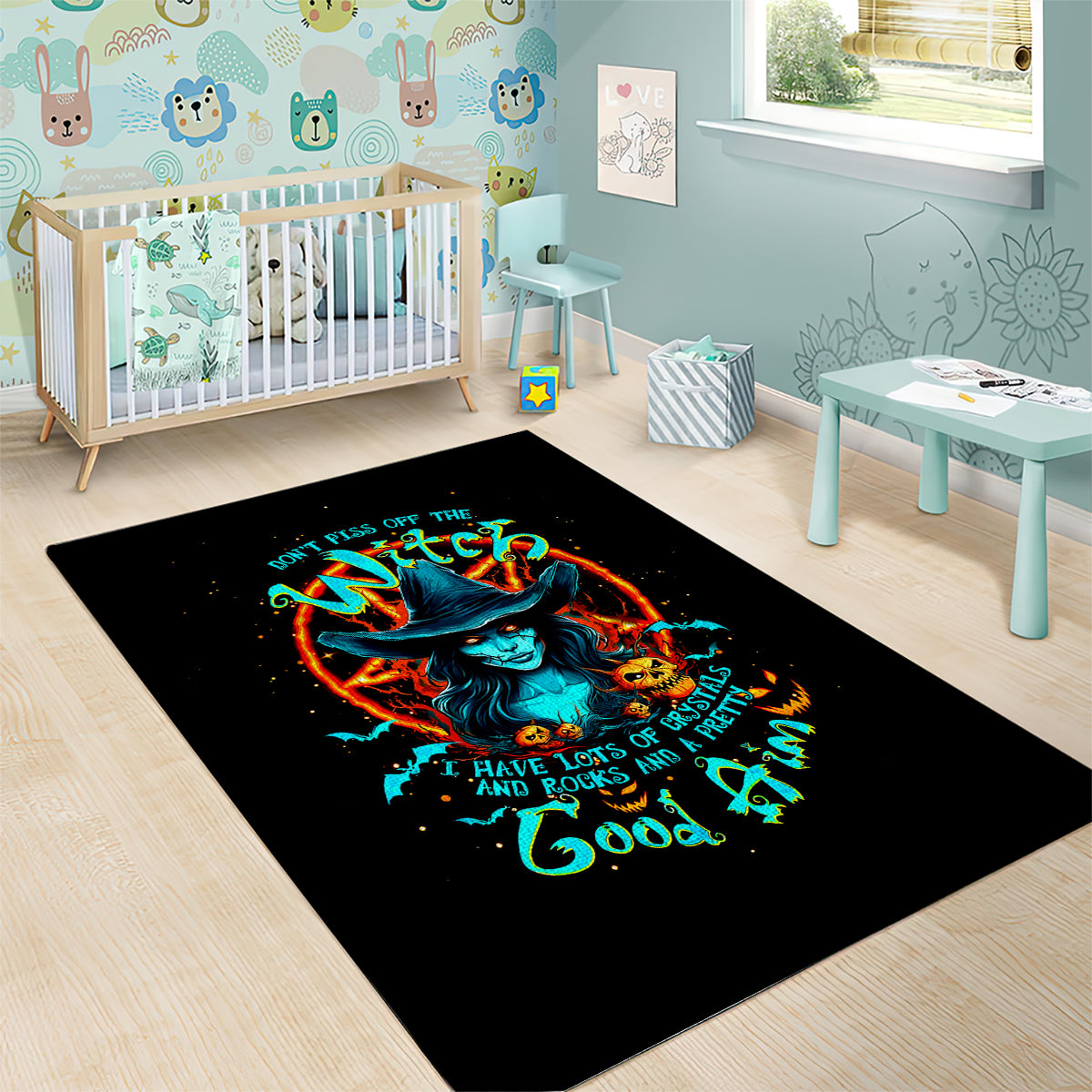Witch Skull Area Rug Don't Pss Off The Witch - Wonder Print Shop