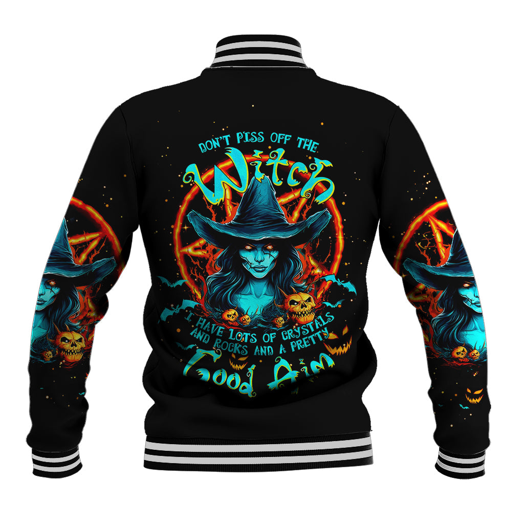 Witch Skull Baseball Jacket Don't Pss Off The Witch - Wonder Print Shop