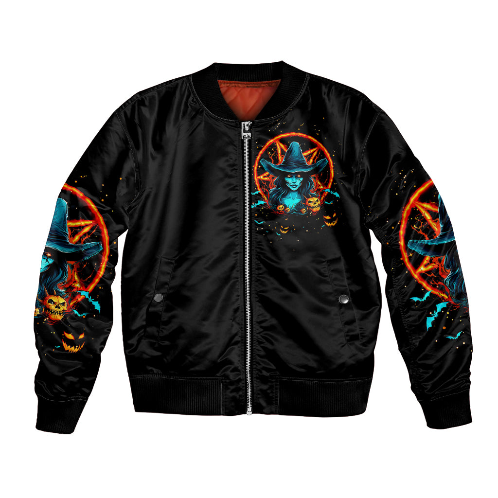 Witch Skull Bomber Jacket Don't Pss Off The Witch - Wonder Print Shop
