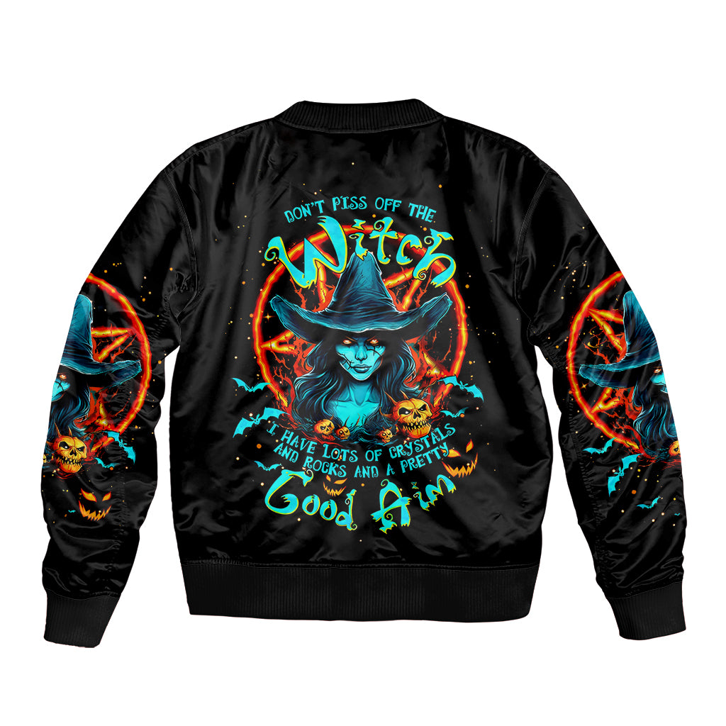Witch Skull Bomber Jacket Don't Pss Off The Witch - Wonder Print Shop
