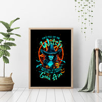 Witch Skull Canvas Wall Art Don't Pss Off The Witch - Wonder Print Shop